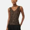 Sequin Knit Vest | Brown