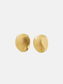 Hammered Disc Earrings | Gold -Jigsaw Shop J47672 YE004 STILL 2