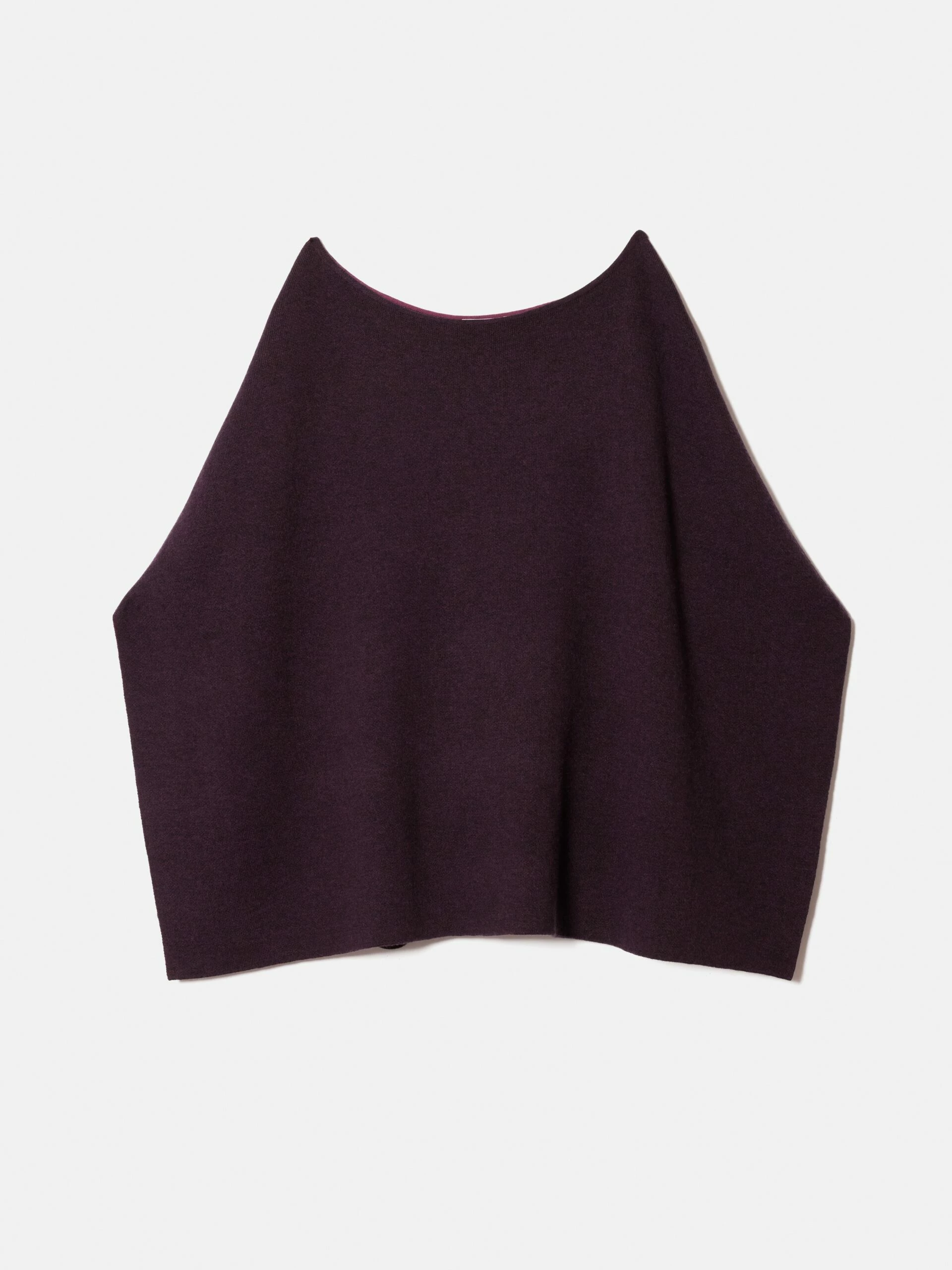 Reversible Cotton Blend Poncho | Burgundy 8 Reversible Cotton Blend Poncho | Burgundy - Image 8