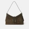 Trafalgar Suede Shoulder Bag | Khaki
