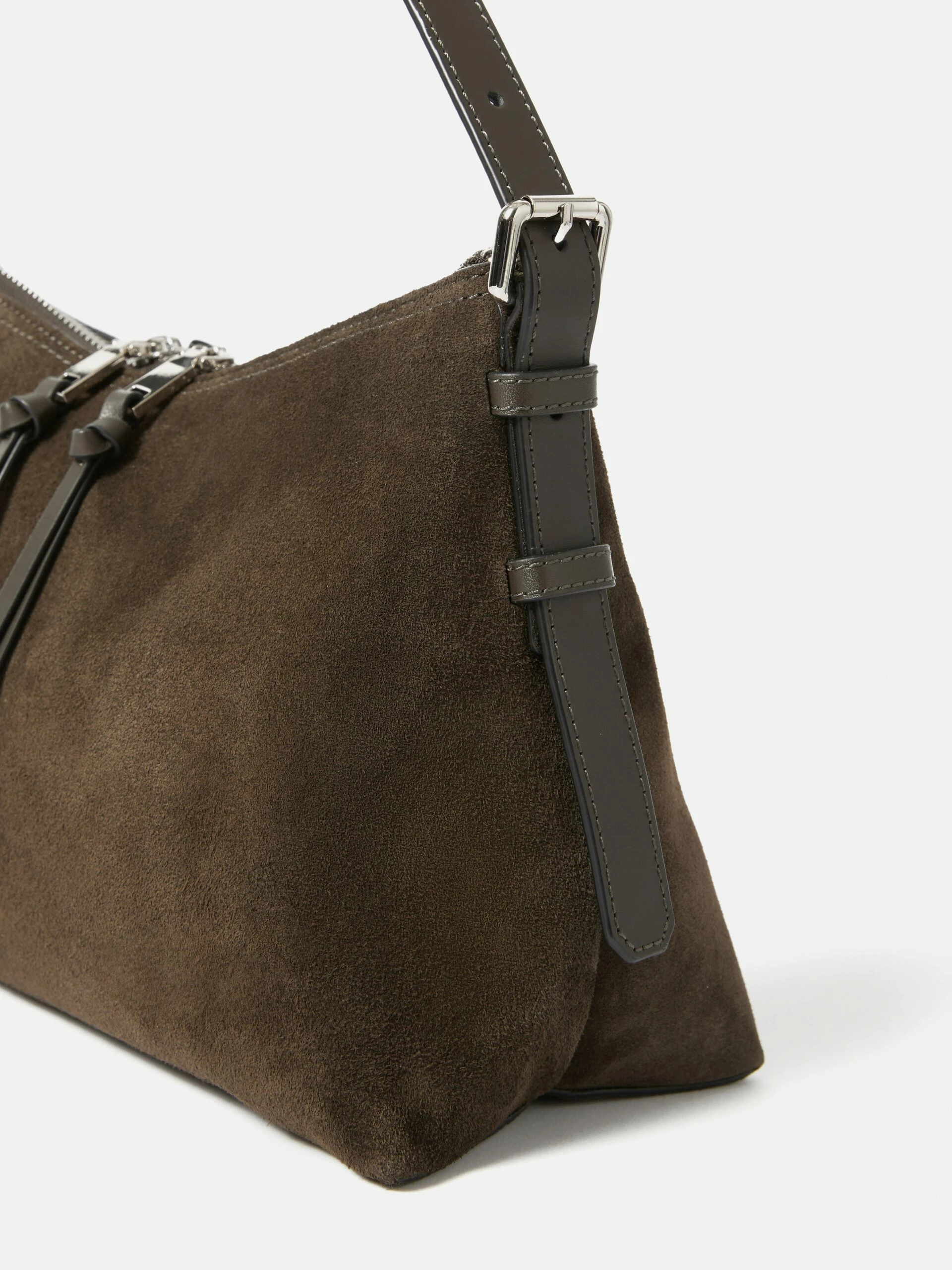 Trafalgar Suede Shoulder Bag | Khaki 3 Trafalgar Suede Shoulder Bag | Khaki - Image 3