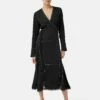 Contrast Stitch Viscose Dress | Black