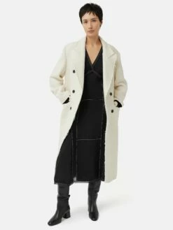 Contrast Stitch Viscose Dress | Black -Jigsaw Shop J47711 BK000 9