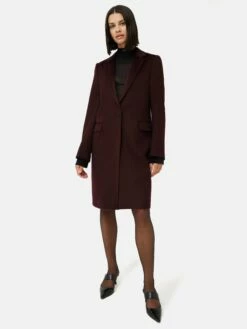 Relaxed Wool City Coat | Oxblood -Jigsaw Shop J47731 RE034 3