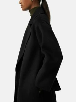 Long Double Faced Wrap Coat | Black 13 Long Double Faced Wrap Coat | Black -Jigsaw Shop J47736 BK000 6
