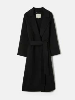 Long Double Faced Wrap Coat | Black 14 Long Double Faced Wrap Coat | Black -Jigsaw Shop J47736 BK000 STILL 10
