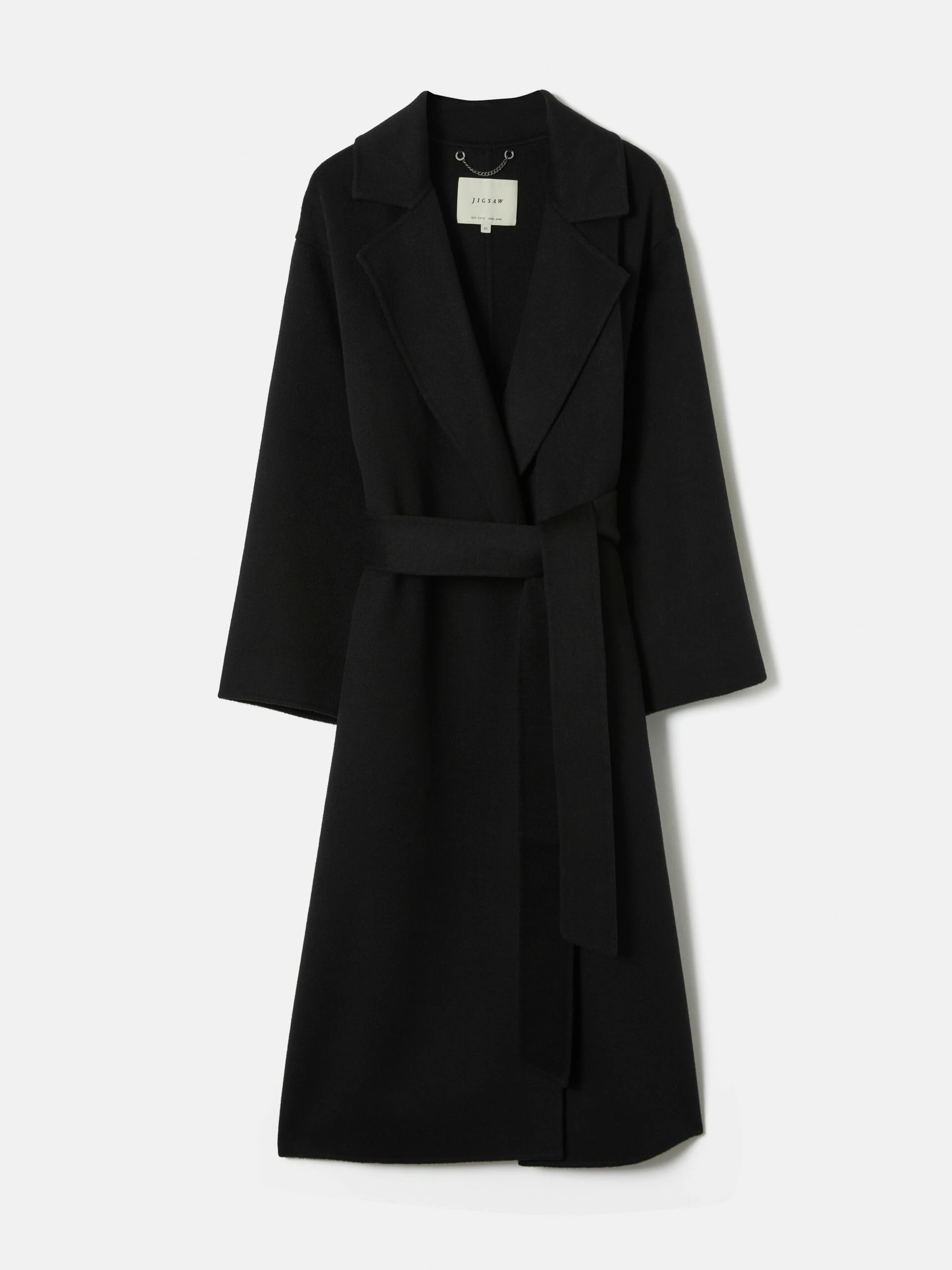 Long Double Faced Wrap Coat | Black 7 Long Double Faced Wrap Coat | Black - Image 7