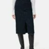 Denim Pencil Midi Skirt | Indigo