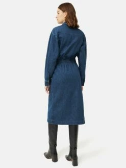 Denim Gathered Dress | Blue -Jigsaw Shop J47750 BL000 5