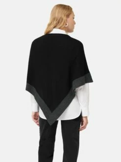 Wool Blend Border Poncho | Black 9 Wool Blend Border Poncho | Black -Jigsaw Shop J47753 BK000 5