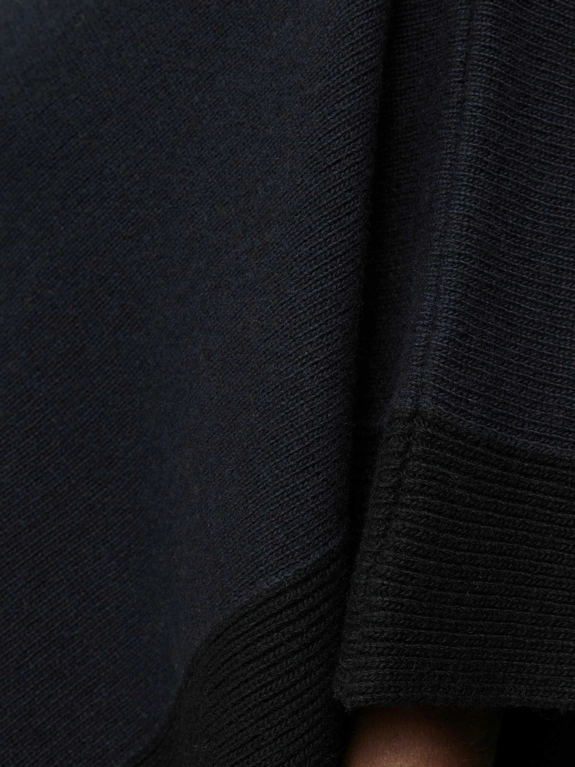 Wool Blend Border Poncho | Navy 5 Wool Blend Border Poncho | Navy - Image 5