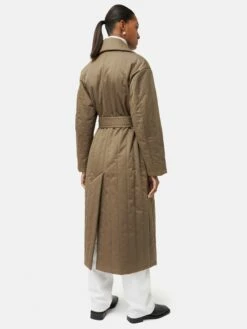 Freya Quilted Trench Coat | Khaki -Jigsaw Shop J47765 GN020 5