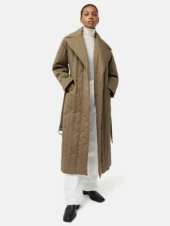 Freya Quilted Trench Coat | Khaki -Jigsaw Shop J47765 GN020 8