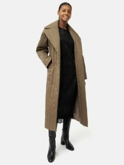Freya Quilted Trench Coat | Khaki -Jigsaw Shop J47765 GN020 9