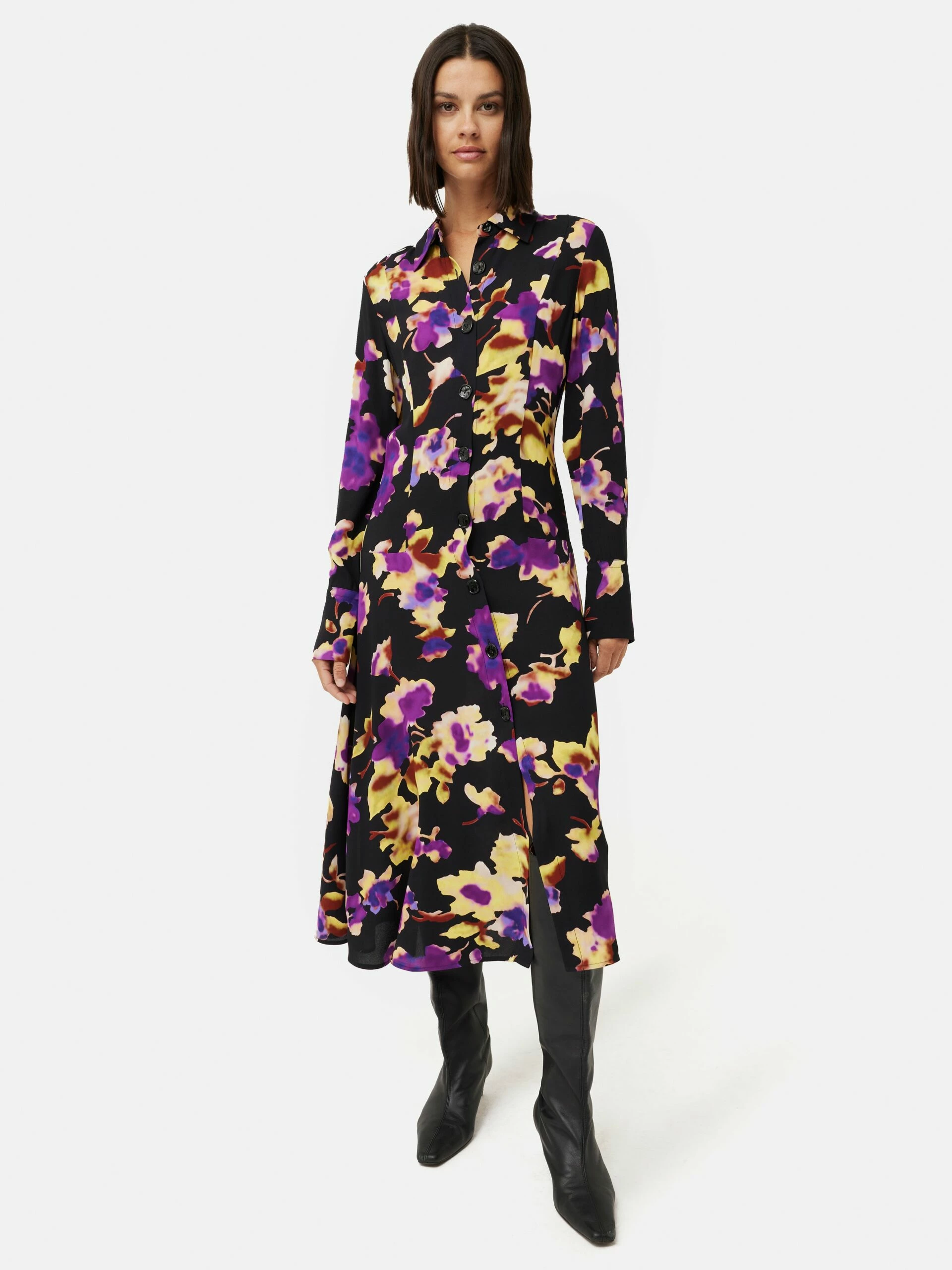 Haze Floral Crepe Dress | Purple 1 Haze Floral Crepe Dress | Purple