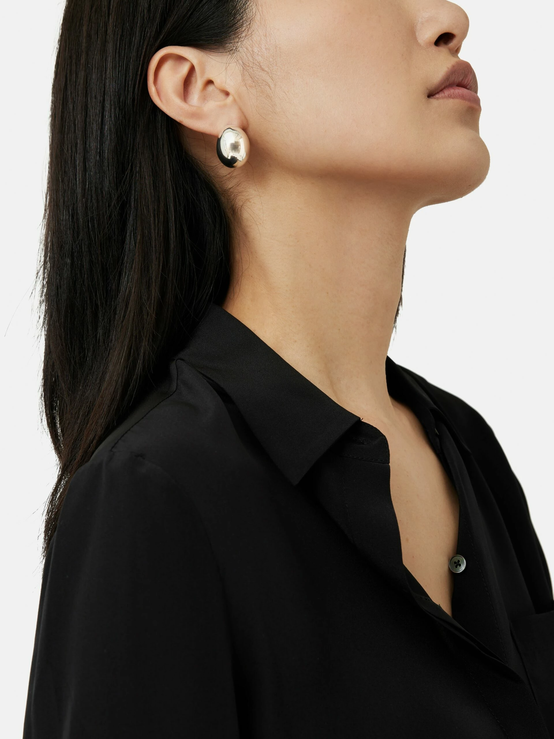 Chunky Dome Earring | Silver 2 Chunky Dome Earring | Silver - Image 2