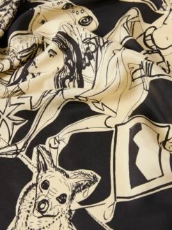 Kings & Queens Silk Scarf | Monochrome -Jigsaw Shop J47835 BK008 STILL 1