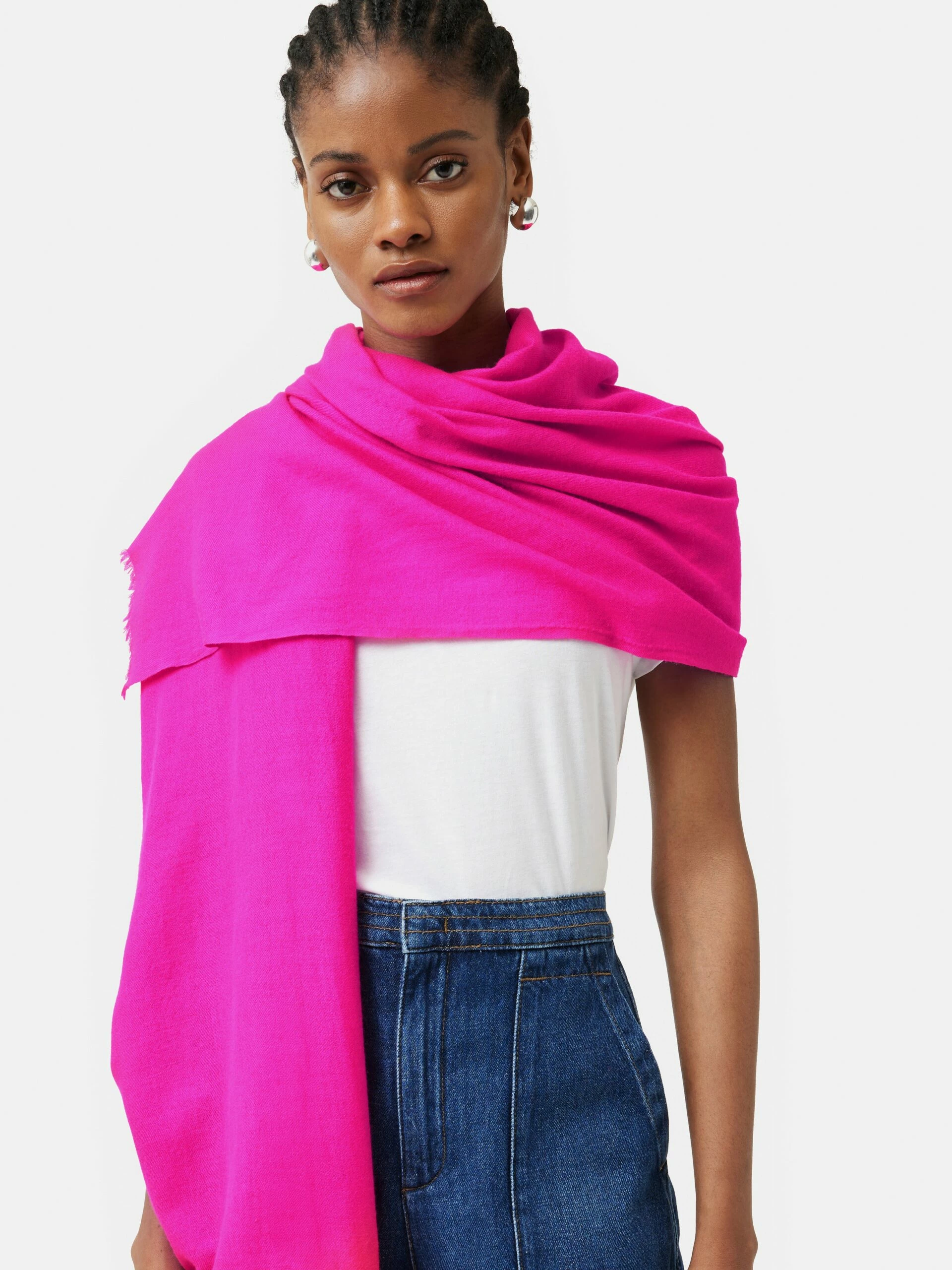 Wool Silk Pashmina | Pink 5 Wool Silk Pashmina | Pink - Image 5