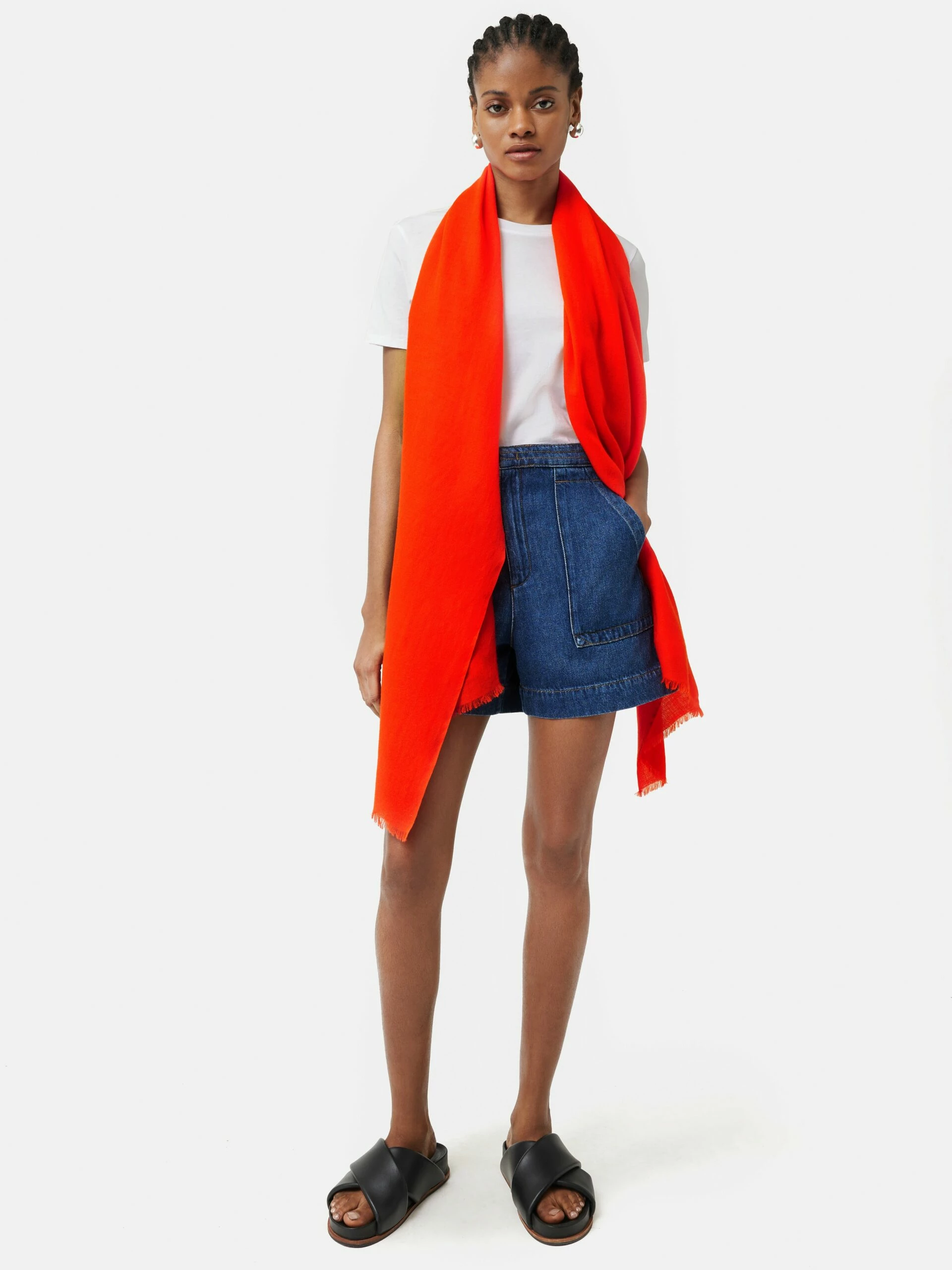 Wool Silk Pashmina | Red 6 Wool Silk Pashmina | Red - Image 6