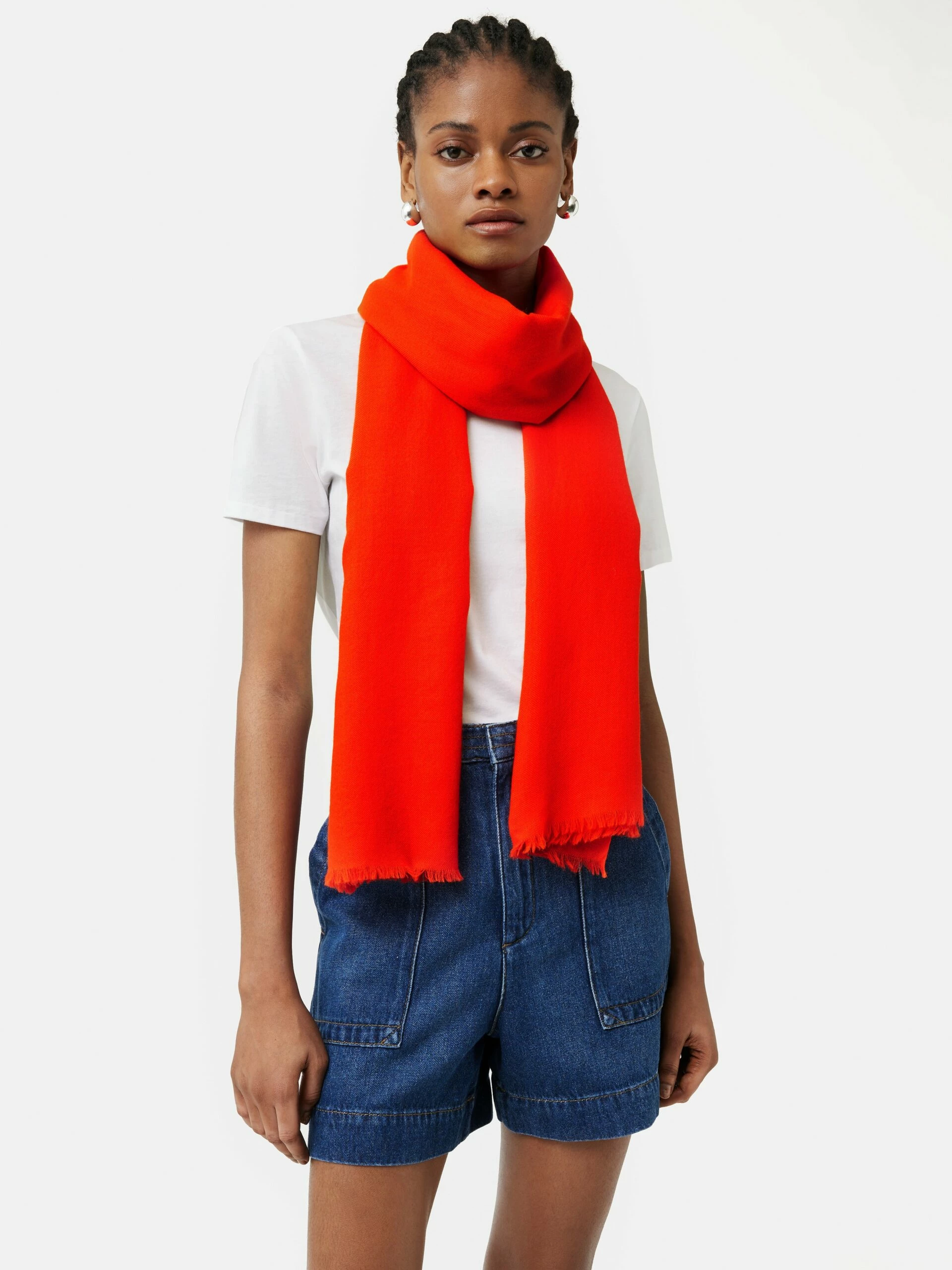 Wool Silk Pashmina | Red 2 Wool Silk Pashmina | Red - Image 2