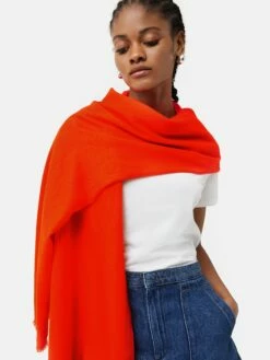 Wool Silk Pashmina | Red 9 Wool Silk Pashmina | Red -Jigsaw Shop J47836 RE000 8