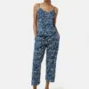 Sketch Floral Cami Cropped Pyjamas | Blue