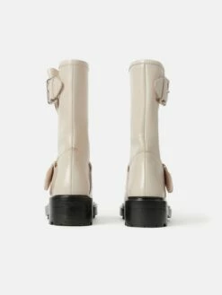 Box Leather Biker Boot | Cream 14 Box Leather Biker Boot | Cream -Jigsaw Shop J47881 CR000 STILL 5