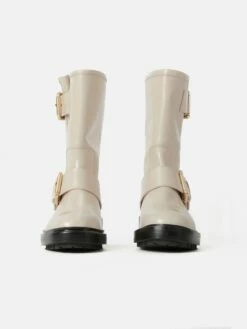 Box Leather Biker Boot | Cream 15 Box Leather Biker Boot | Cream -Jigsaw Shop J47881 CR000 STILL 6