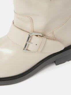 Box Leather Biker Boot | Cream 16 Box Leather Biker Boot | Cream -Jigsaw Shop J47881 CR000 STILL 7