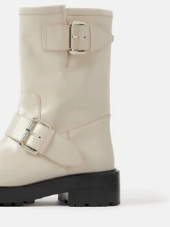 Box Leather Biker Boot | Cream 17 Box Leather Biker Boot | Cream -Jigsaw Shop J47881 CR000 STILL 8