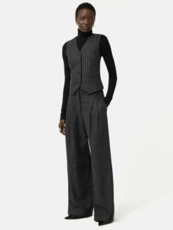 Italian Wool Kemp Pinstripe Trouser | Grey 11 Italian Wool Kemp Pinstripe Trouser | Grey -Jigsaw Shop J47933 GY000 0