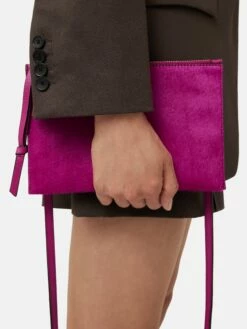Ivy Calf Hair Cross Body Pouch | Pink -Jigsaw Shop J47934 PI000 8