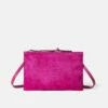 Ivy Calf Hair Cross Body Pouch | Pink