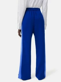 Wide Split Hem Tuxedo Trouser | Blue -Jigsaw Shop J47942 BL000 5