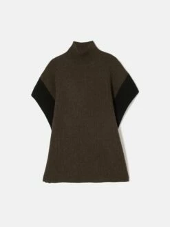 Merino Rib Tabard Poncho | Brown 14 Merino Rib Tabard Poncho | Brown -Jigsaw Shop J47949 BR000 STILL 10
