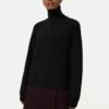 Merino Fishermans Rib Jumper | Black