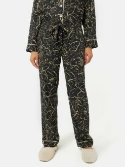Floral Outline Pyjama | Black 12 Floral Outline Pyjama | Black -Jigsaw Shop J48002 BK000 3