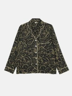 Floral Outline Pyjama | Black 16 Floral Outline Pyjama | Black -Jigsaw Shop J48002 BK000 STILL 11