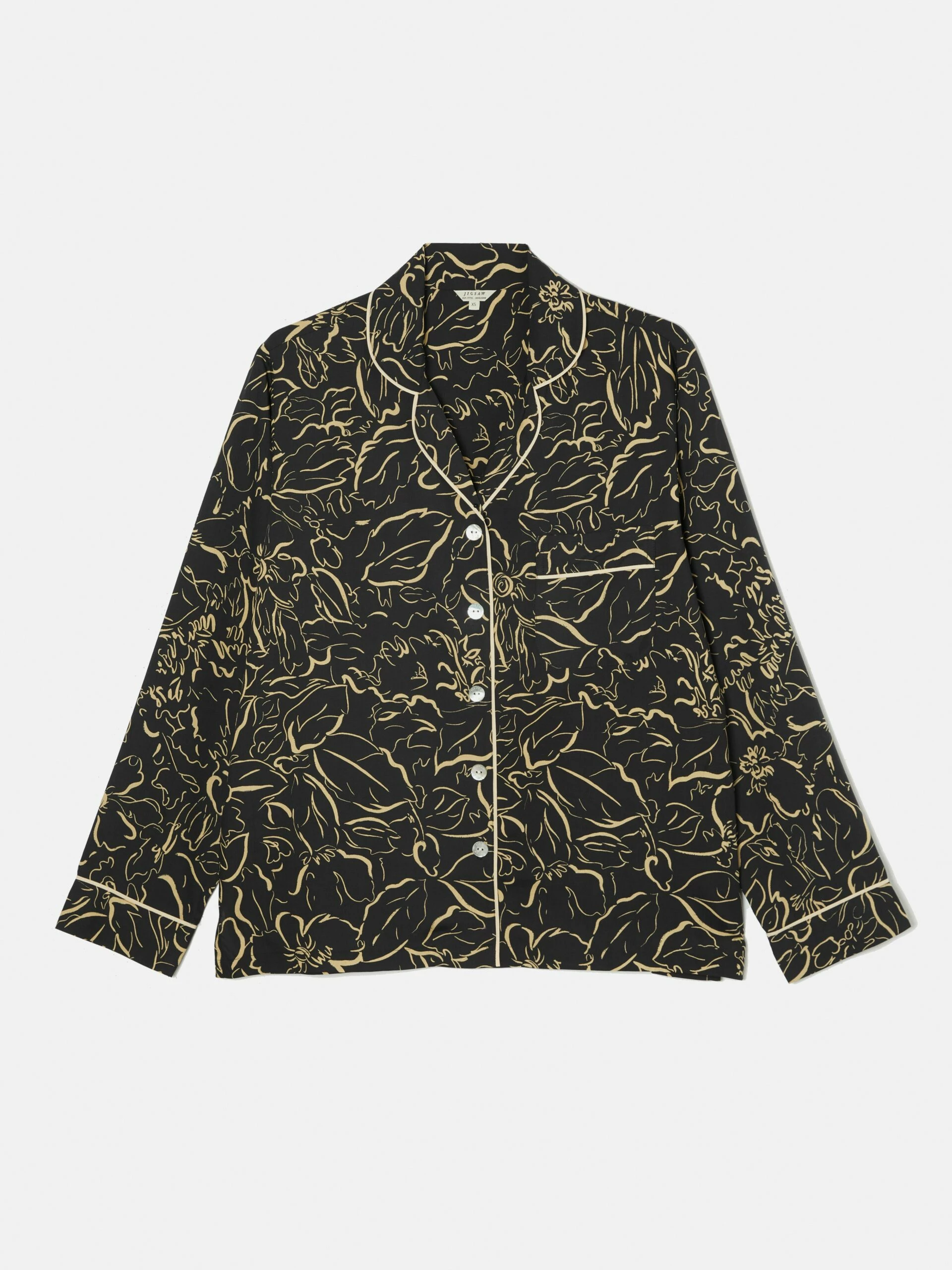 Floral Outline Pyjama | Black 8 Floral Outline Pyjama | Black - Image 8