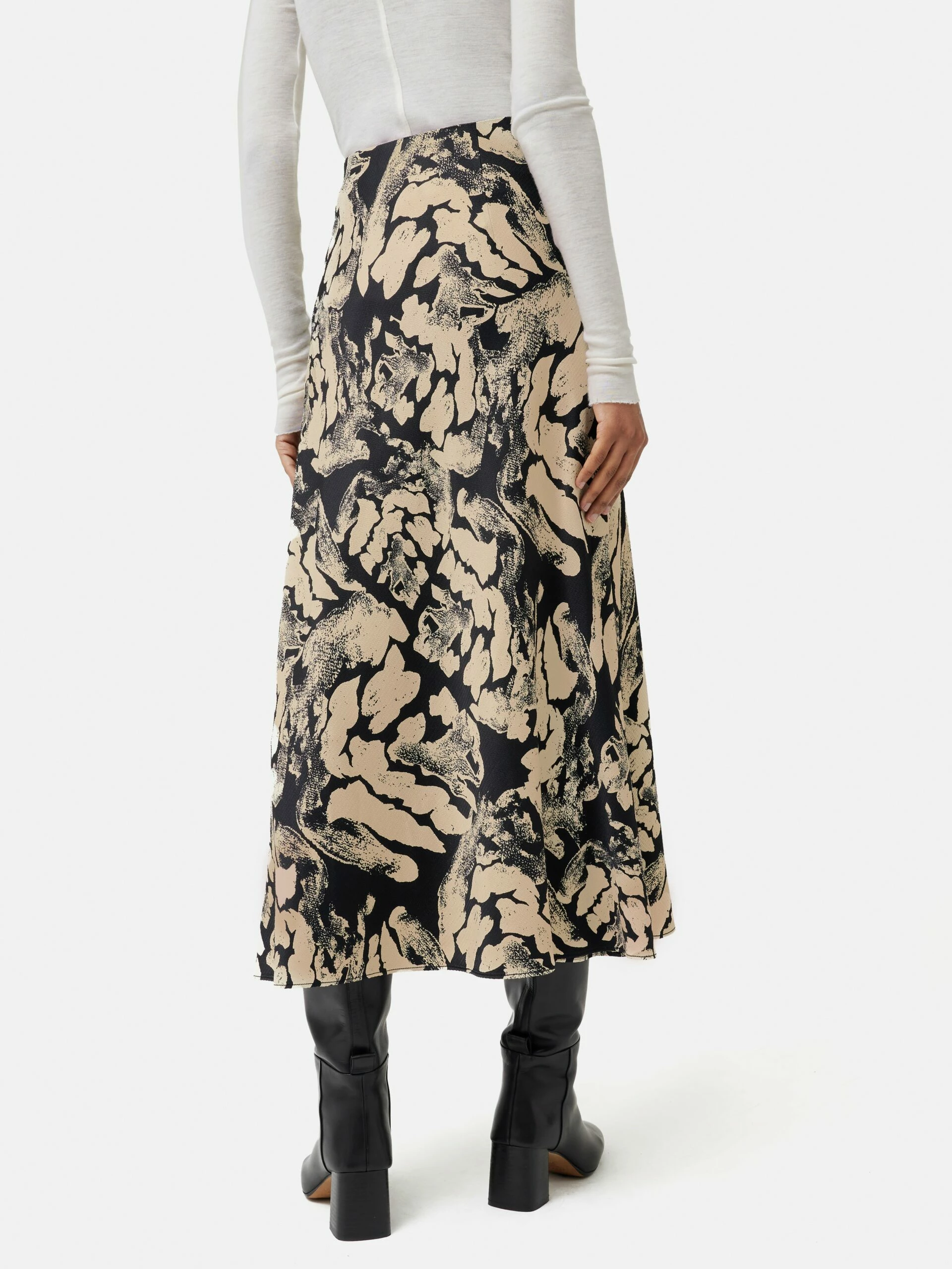 Ink Wave Satin Midi Skirt | Monochrome 5 Ink Wave Satin Midi Skirt | Monochrome - Image 5