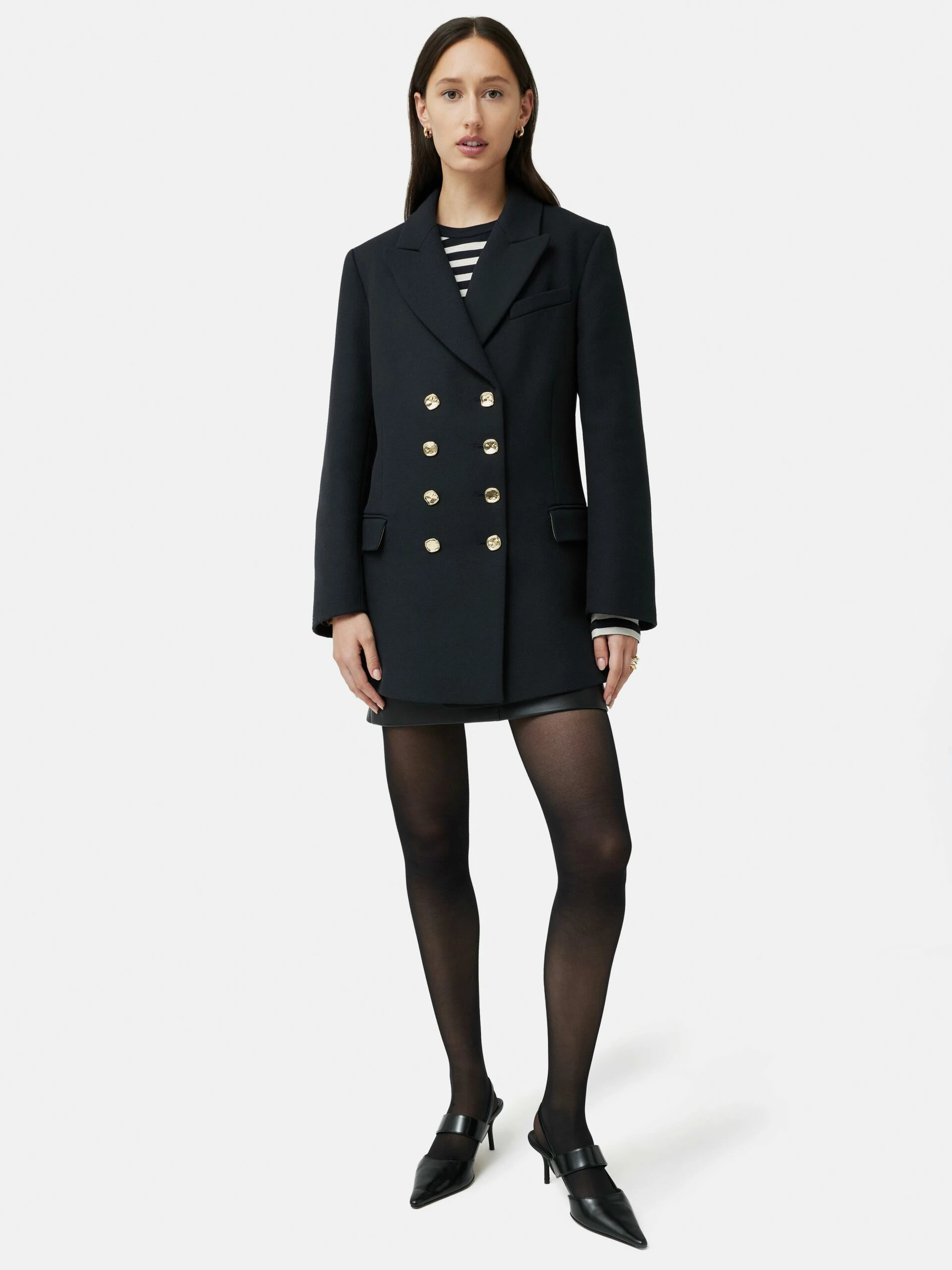Military Gold Button Jacket | Navy 2 Military Gold Button Jacket | Navy - Image 2