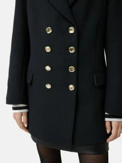Military Gold Button Jacket | Navy 7 Military Gold Button Jacket | Navy -Jigsaw Shop J48027 BL010 3