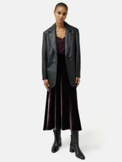 Velvet Maxi Skirt | Purple -Jigsaw Shop J48033 PU000 4