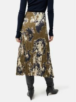 Glitched Ikat Crinkled Skirt | Green 12 Glitched Ikat Crinkled Skirt | Green -Jigsaw Shop J48039 GN000 5