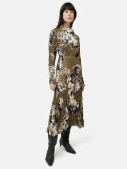 Glitched Ikat Crinkled Skirt | Green 13 Glitched Ikat Crinkled Skirt | Green -Jigsaw Shop J48039 GN000 9