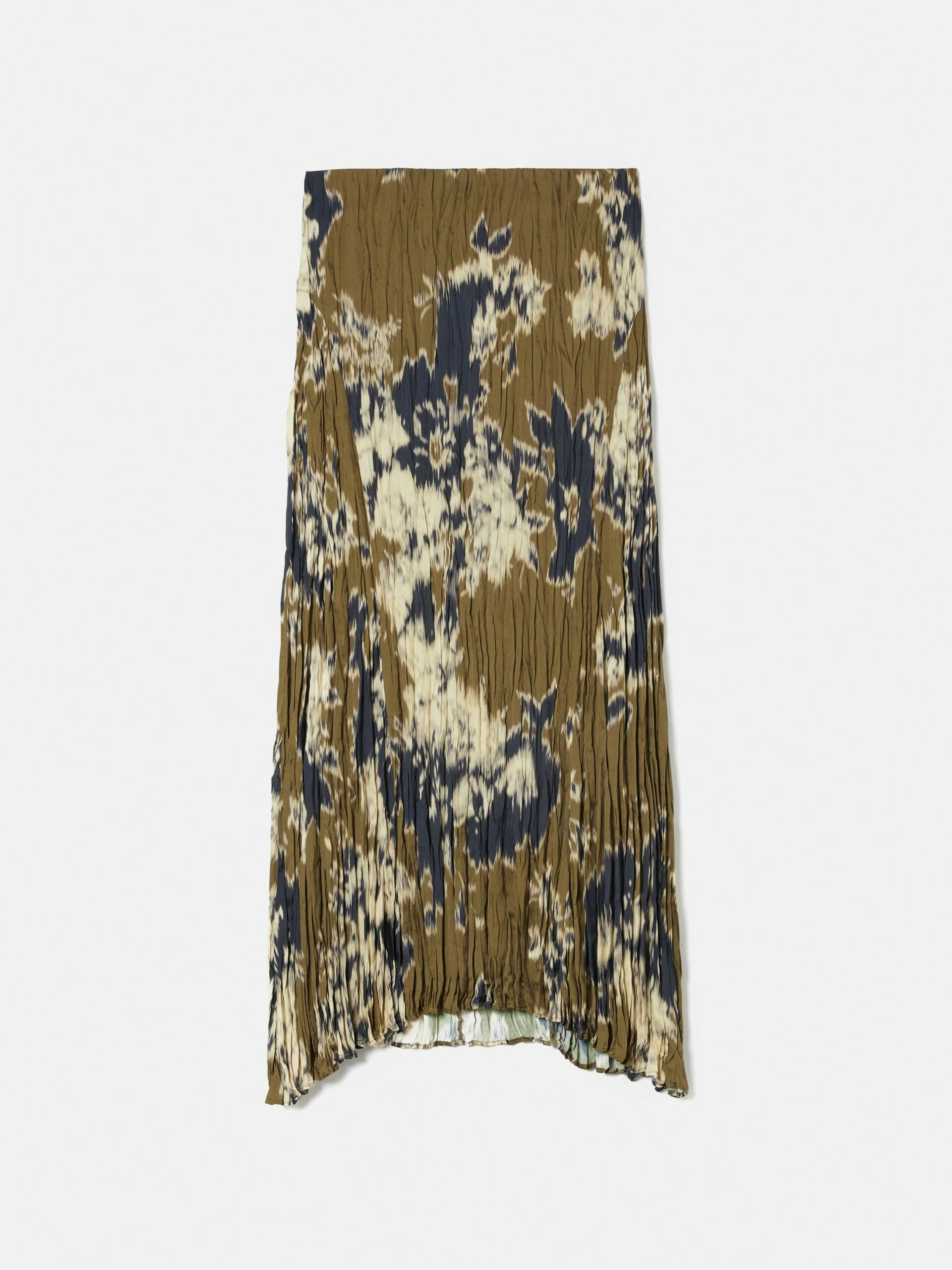 Glitched Ikat Crinkled Skirt | Green 8 Glitched Ikat Crinkled Skirt | Green - Image 8