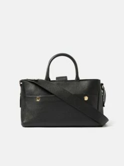 Adela Pebble Leather Tote | Black -Jigsaw Shop J48052 BK000 STILL 5
