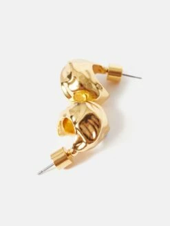 Molten Metal Hoop Earrings | Gold -Jigsaw Shop J48072 YE004 STILL 1