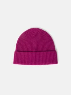 Wool Cashmere Blend Beanie | Raspberry