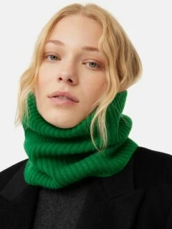 Wool Cashmere Blend Snood | Green